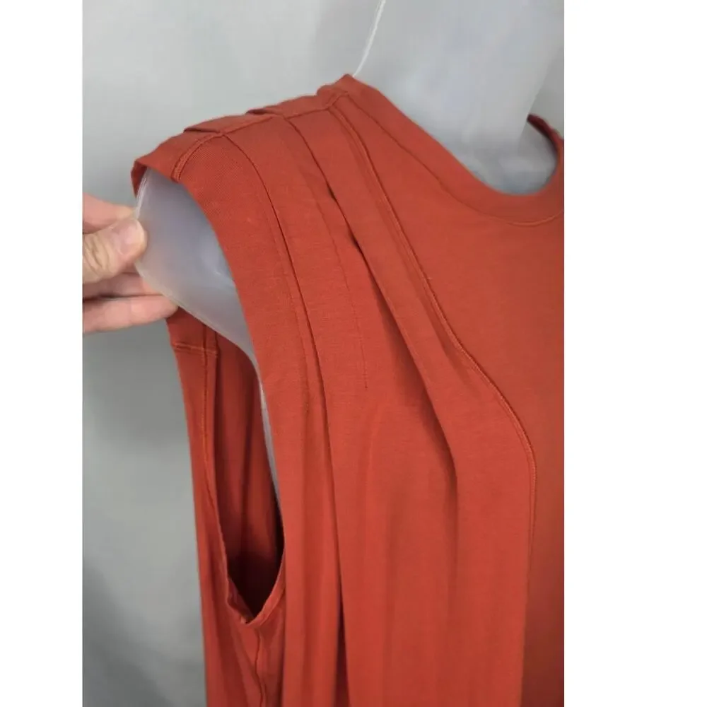 lululemon Modal Pleated Shoulder Tank Top W1DJMS Orange Sleeveless Yoga Studio
